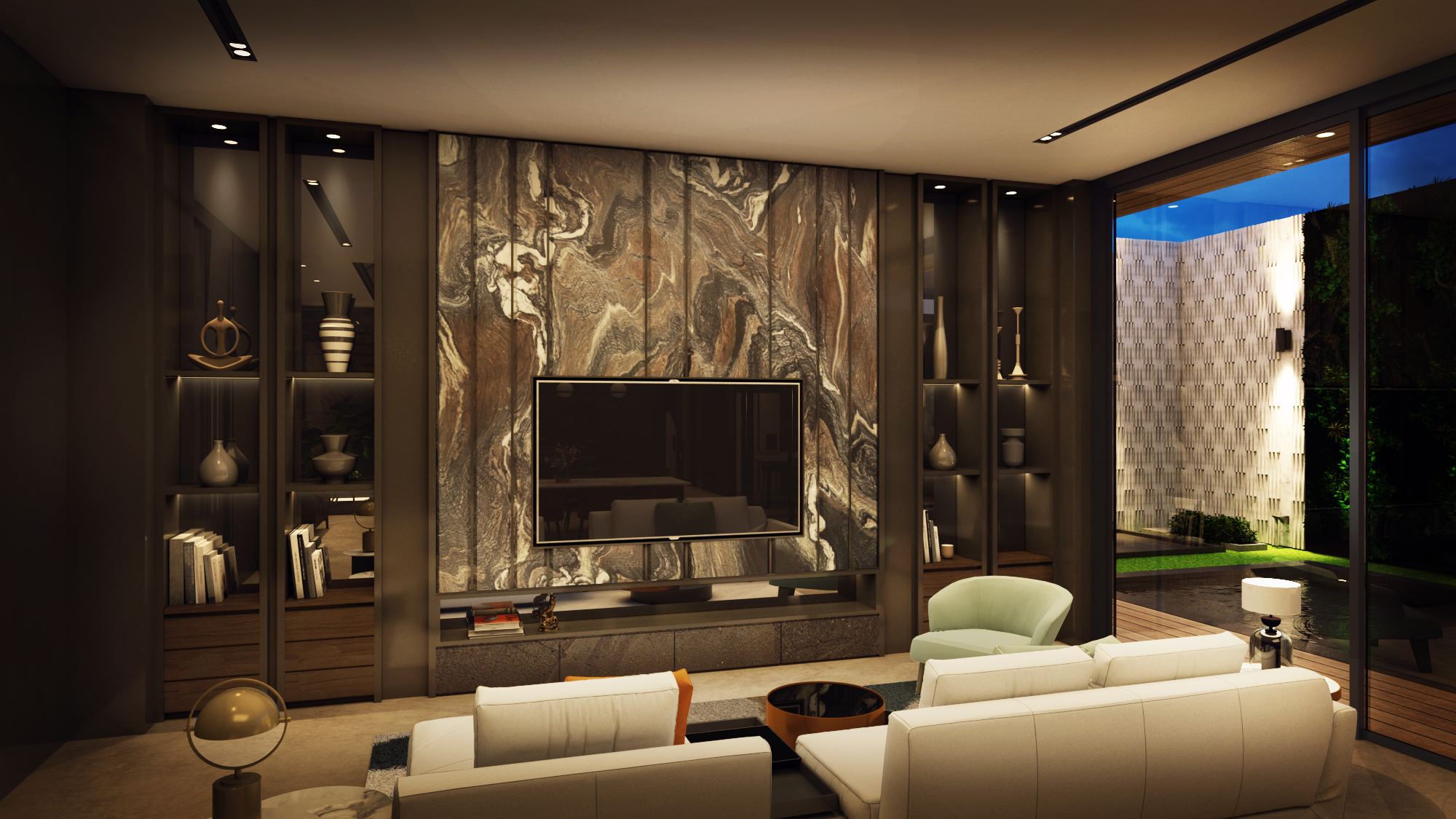 บิ้วอิน modern luxury Living Room