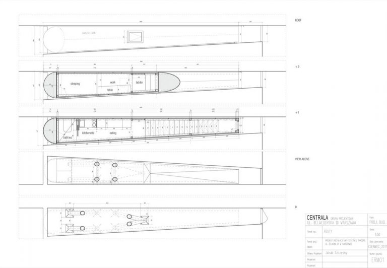 บ้านที่แคบที่สุดในโลก Keret House Plan
